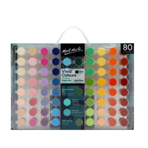 MONT MARTE VIVID COLOURS ACRYLIC PAINT 80 Piece